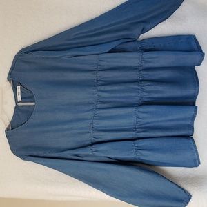 Women's Mango Boho Layered Denim Blouse